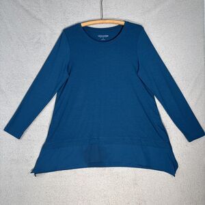 Soft Surroundings Womens Size M Top Asymmetrical Hem Lagenlook Basic Minimalist